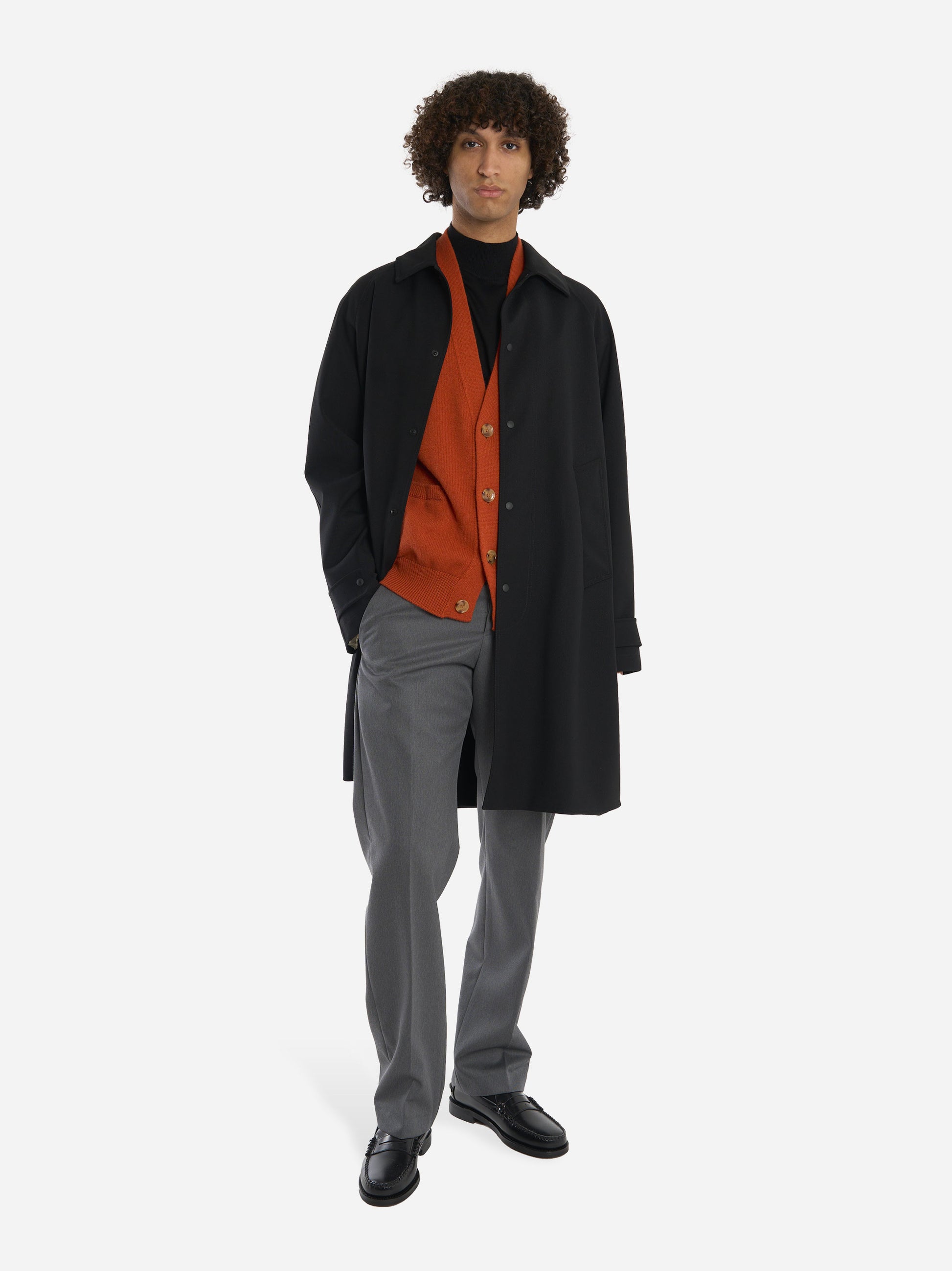 Cardigan in lana merinos e cashmere Arancione