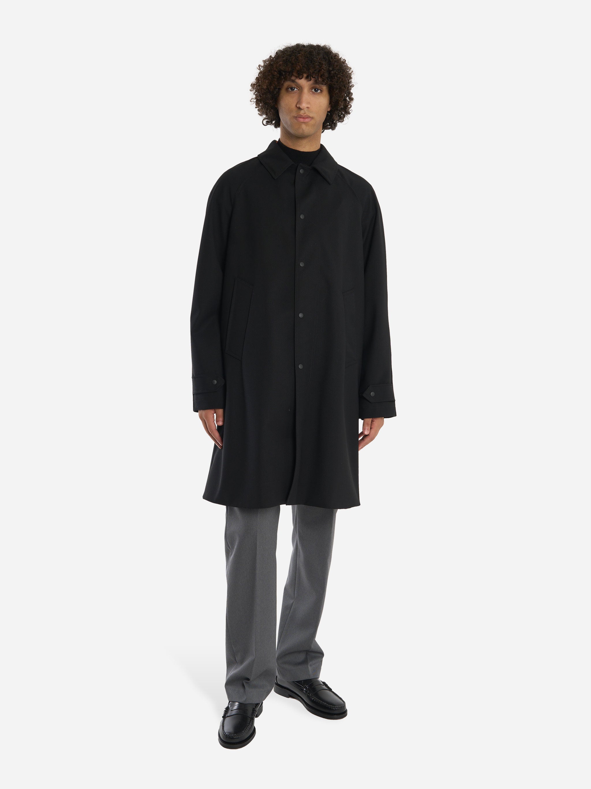 Cappotto monopetto Vinorosso in drill di lana Nero