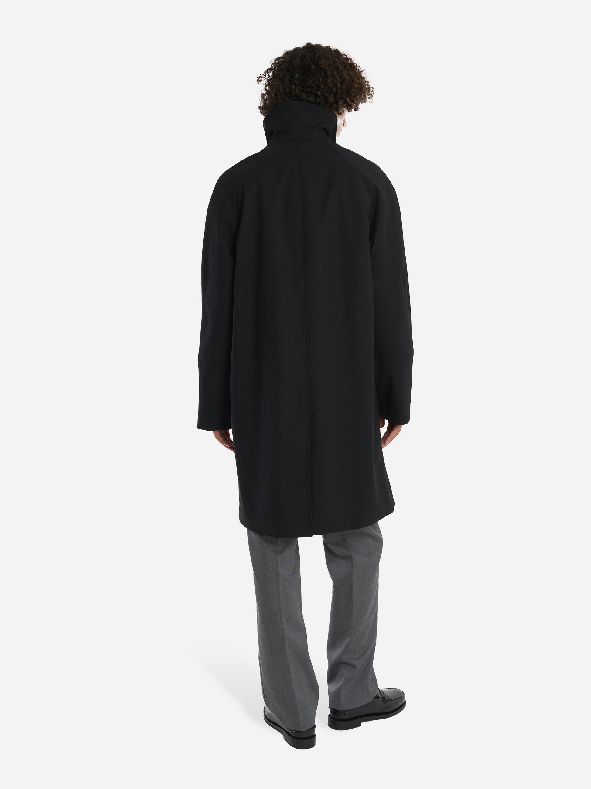 Cappotto monopetto Vinorosso in drill di lana Nero