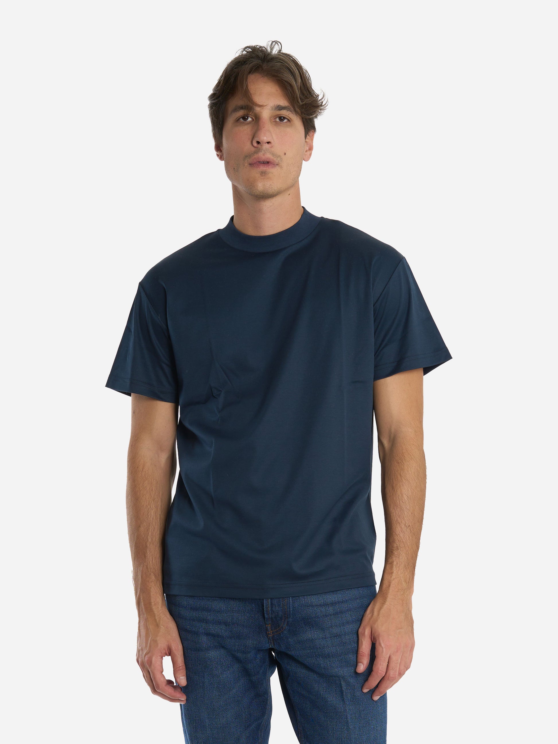 T-shirt manica corta in luxury cotton blu