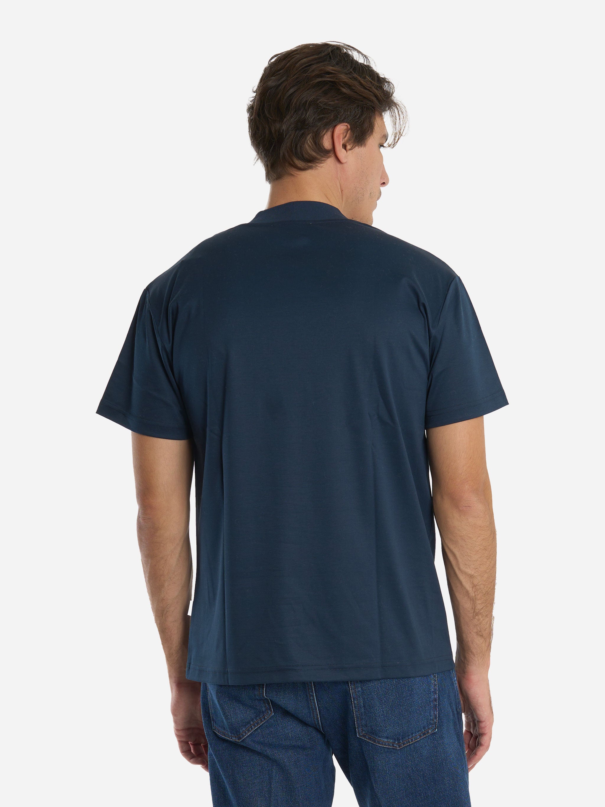 T-shirt manica corta in luxury cotton blu