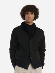 Cardigan in shearling nero