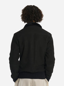 Cardigan in shearling nero