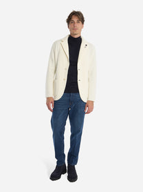 Giacca maglia in lana e cashmere Bianco