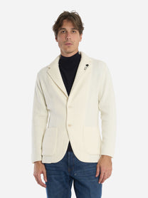 Giacca maglia in lana e cashmere Bianco