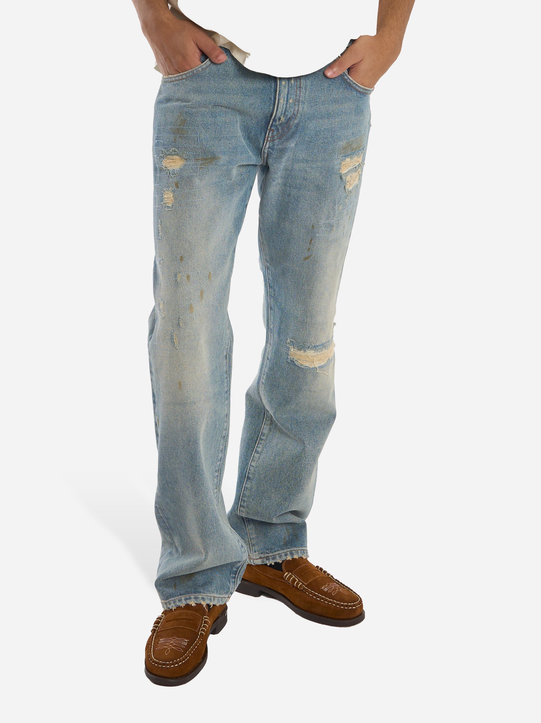 Jeans loose fit James con dettagli used