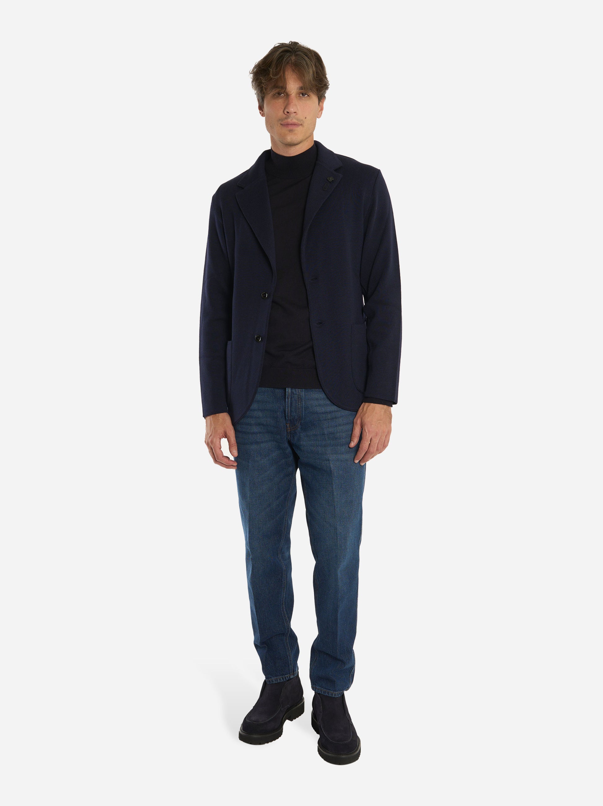 Blazer in maglia blu