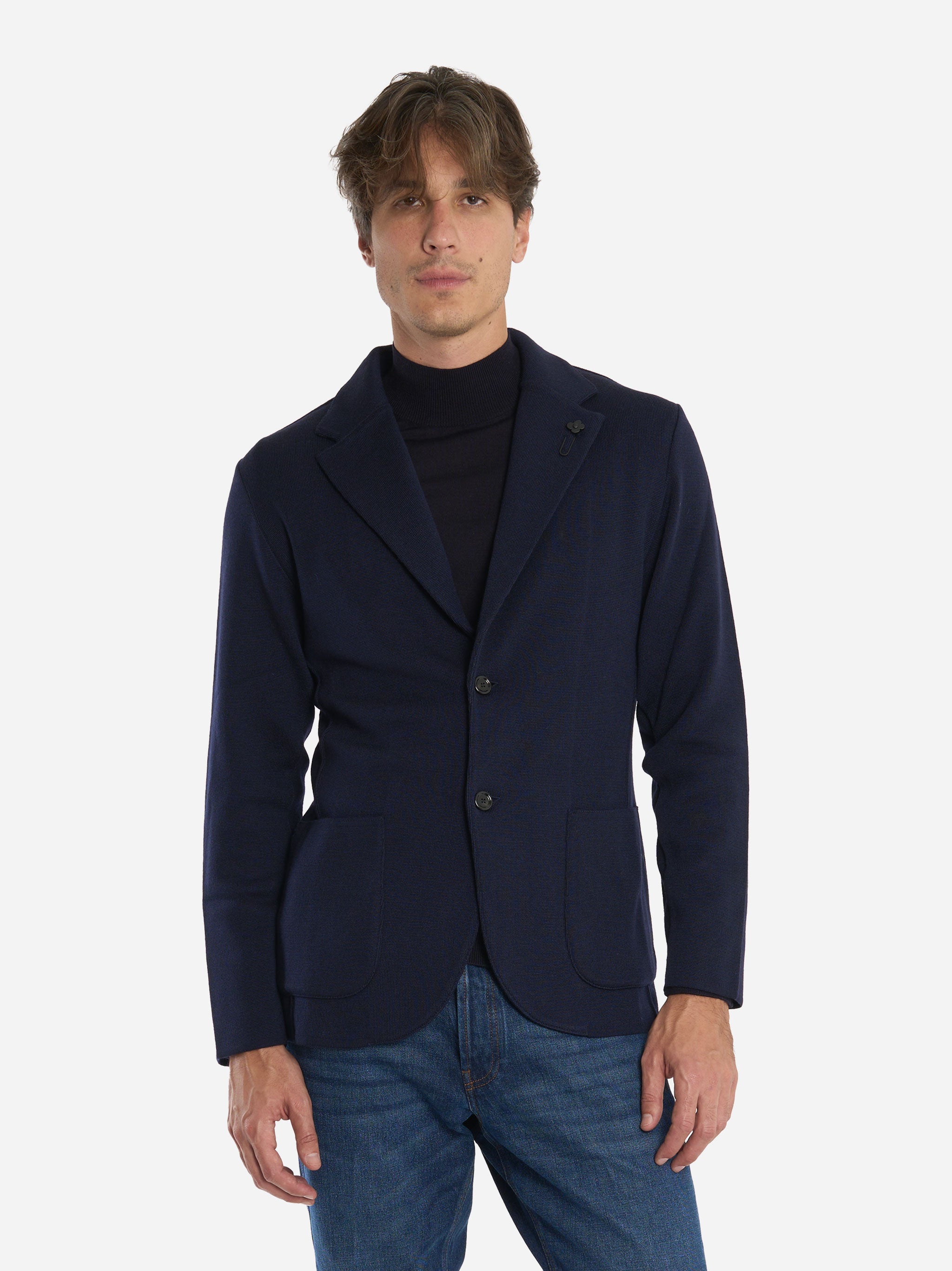 Blazer in maglia blu