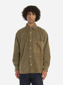 Camicia loose fit in velluto verde