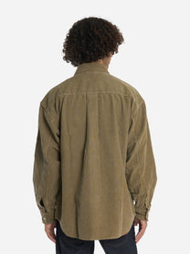 Camicia loose fit in velluto verde