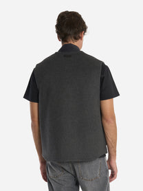 Gilet con zip in lana grigio