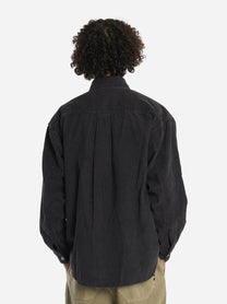 Camicia loose fit in velluto nero