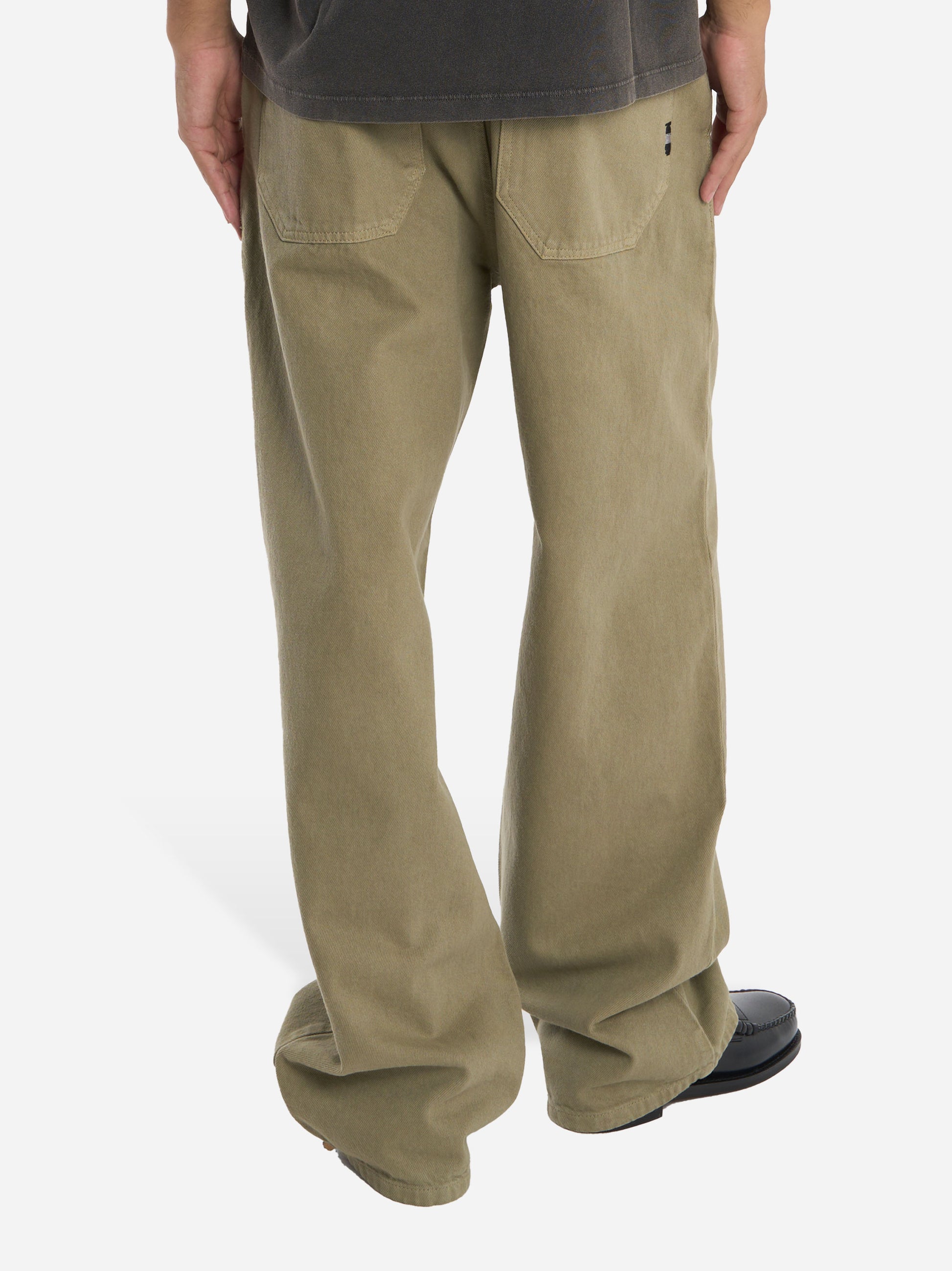 Pantalone loose fit in bull denim verde