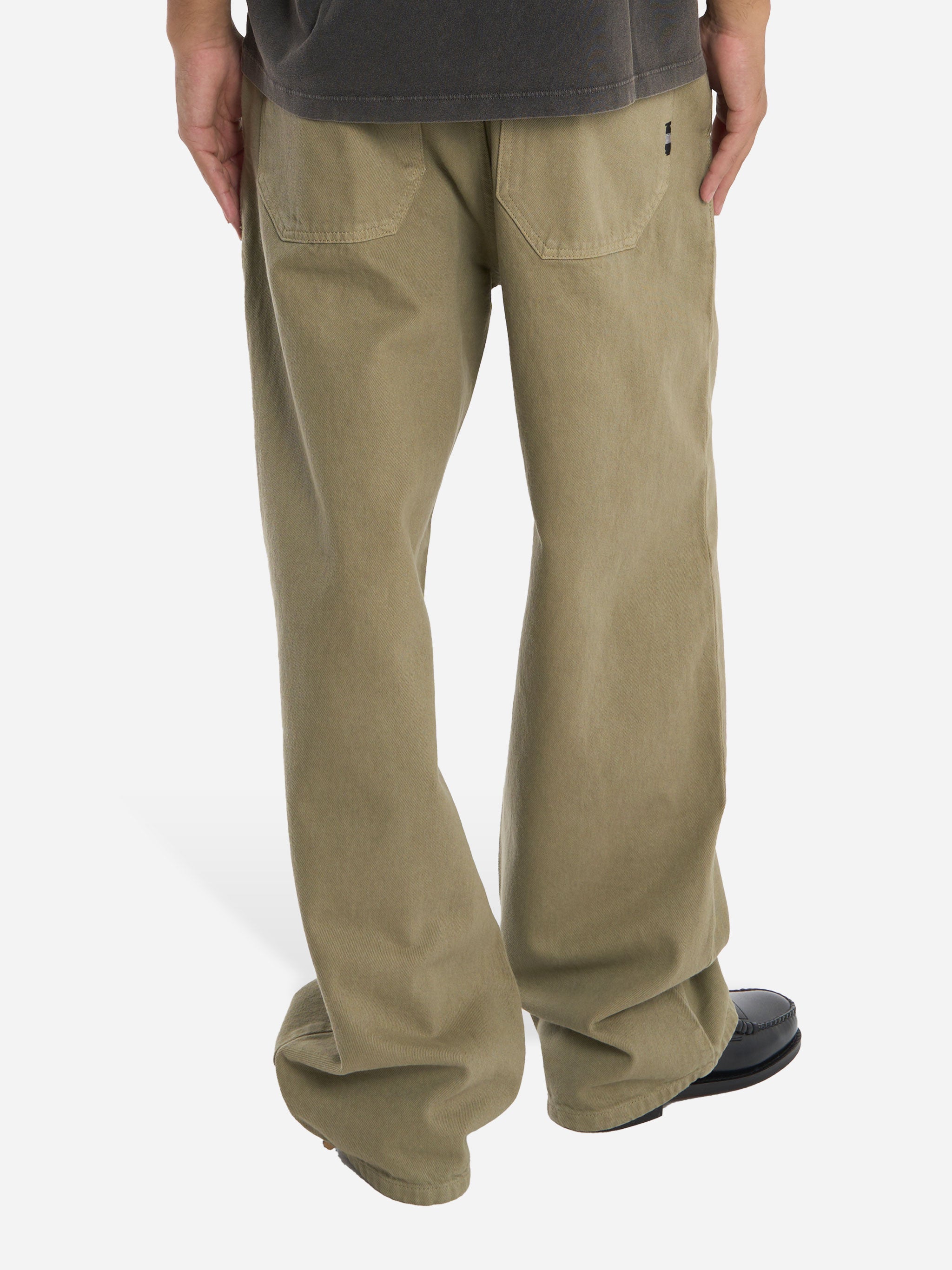 Pantalone loose fit in bull denim verde