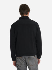 Bomber con colletto in maglia nera