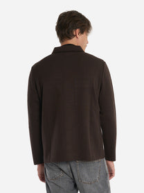 Giacca maglia con tasche in lana Marrone