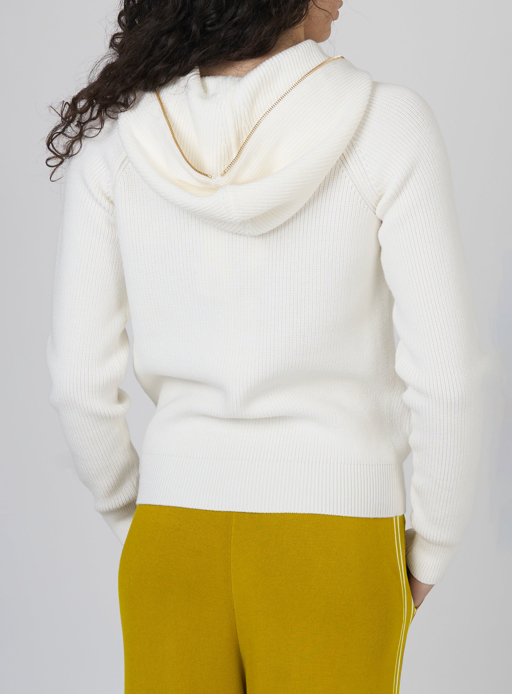 Cardigan in viscosa con cappuccio Bianco