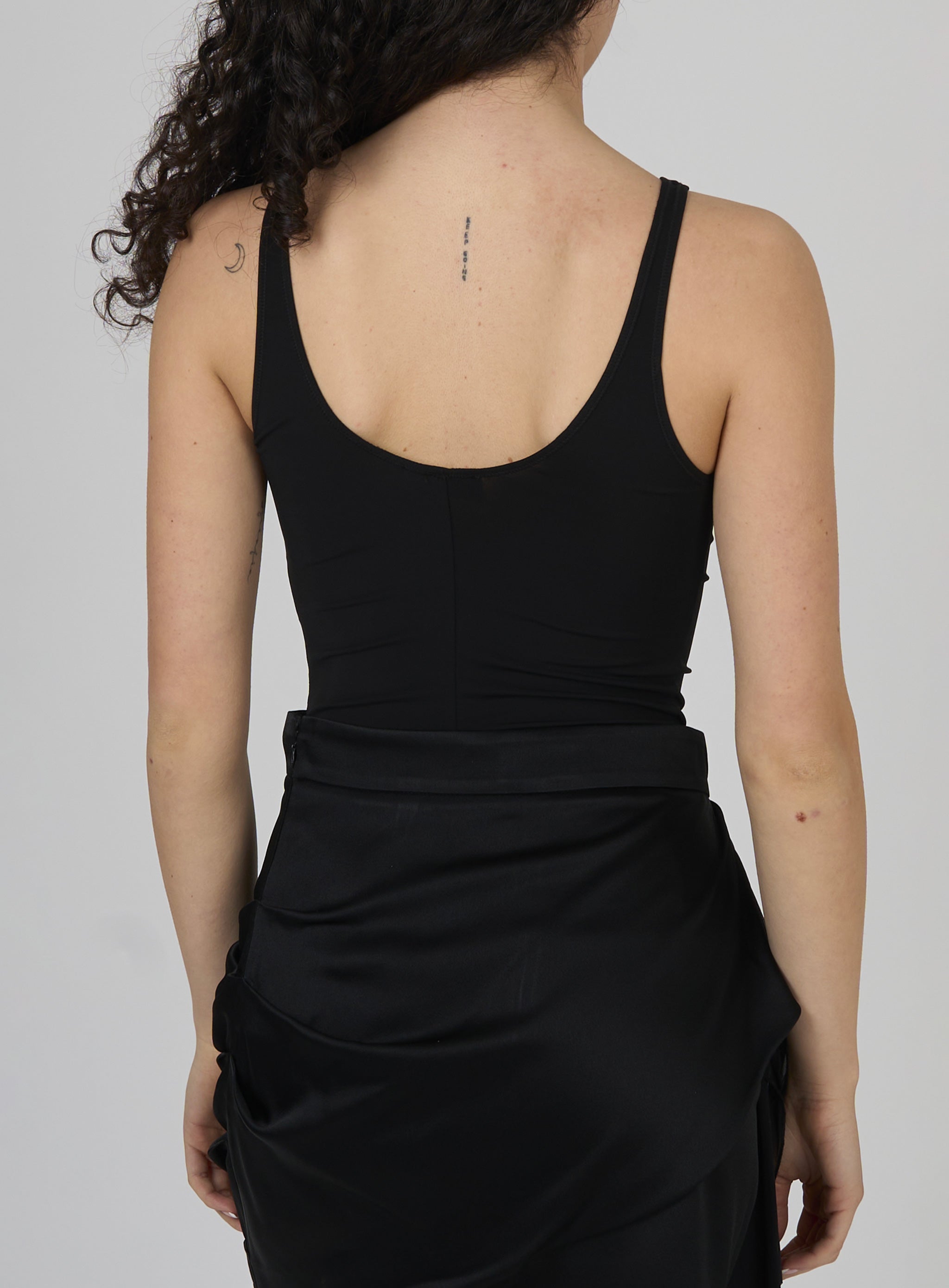 Body in jersey con dettagli gioiello Nero