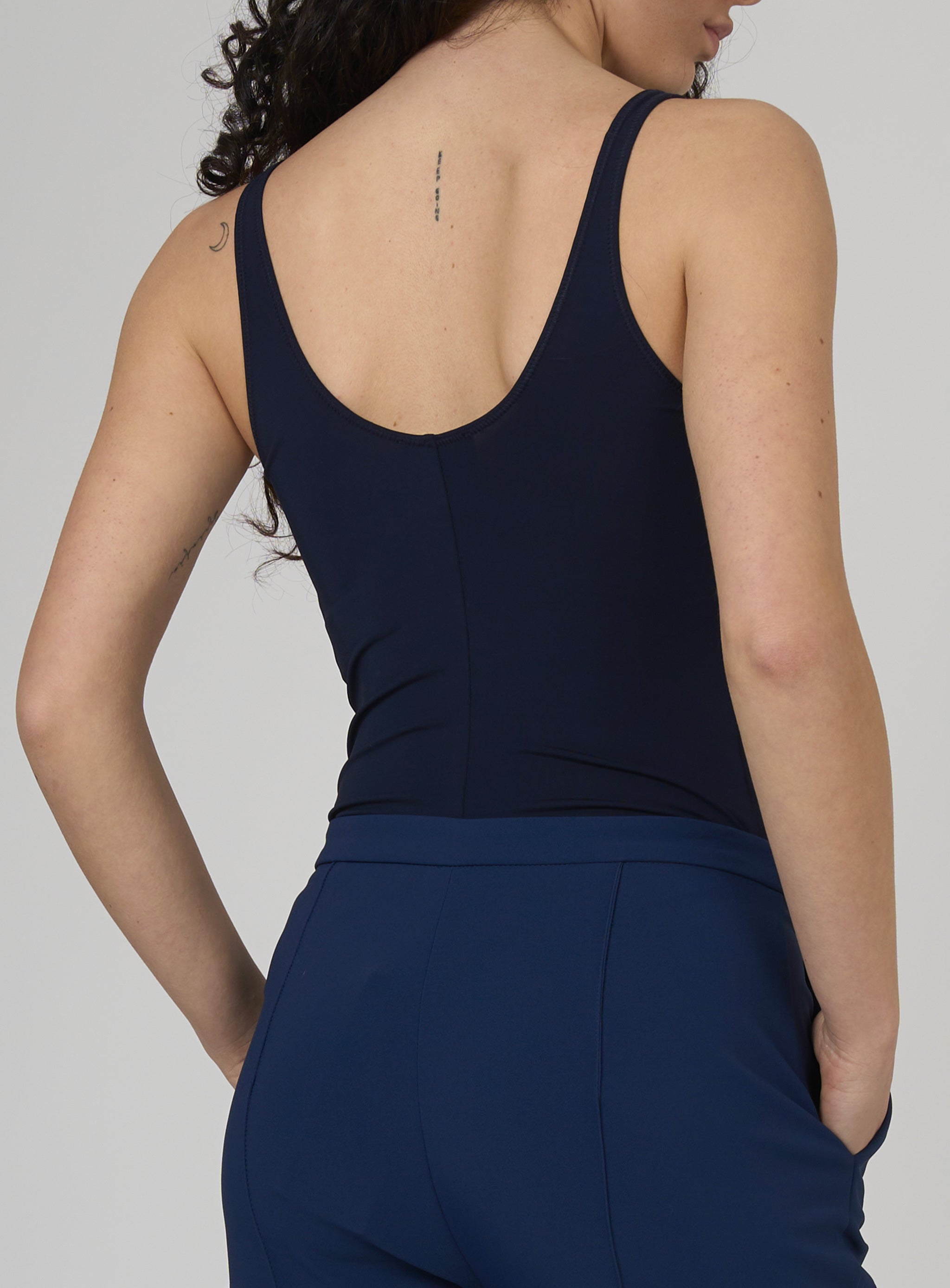 Body in jersey con dettagli gioiello Blu