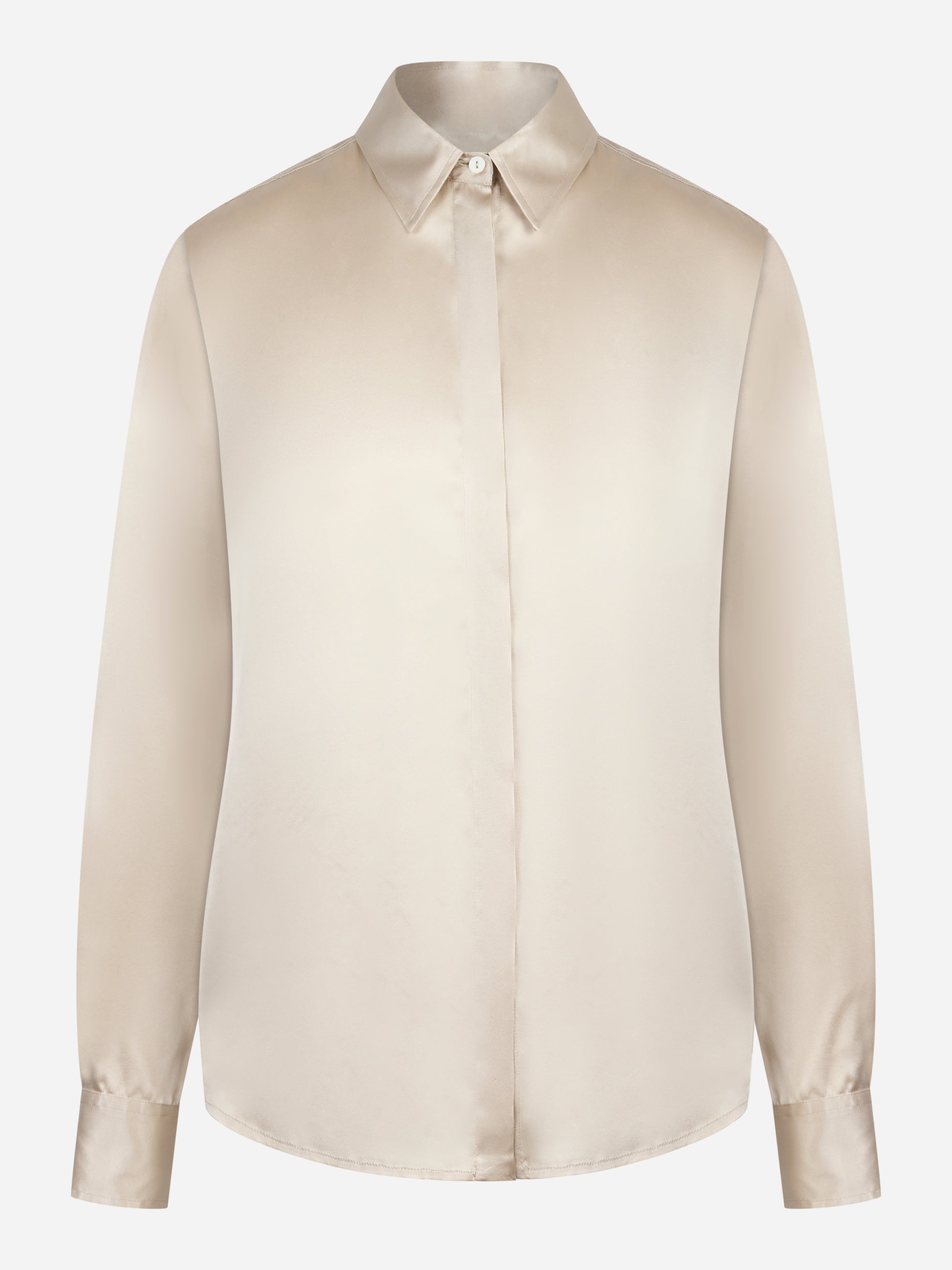 Camicia Chisone in seta stretch beige