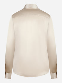 Camicia Chisone in seta stretch beige