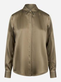 Camicia Chisone in seta stretch verde