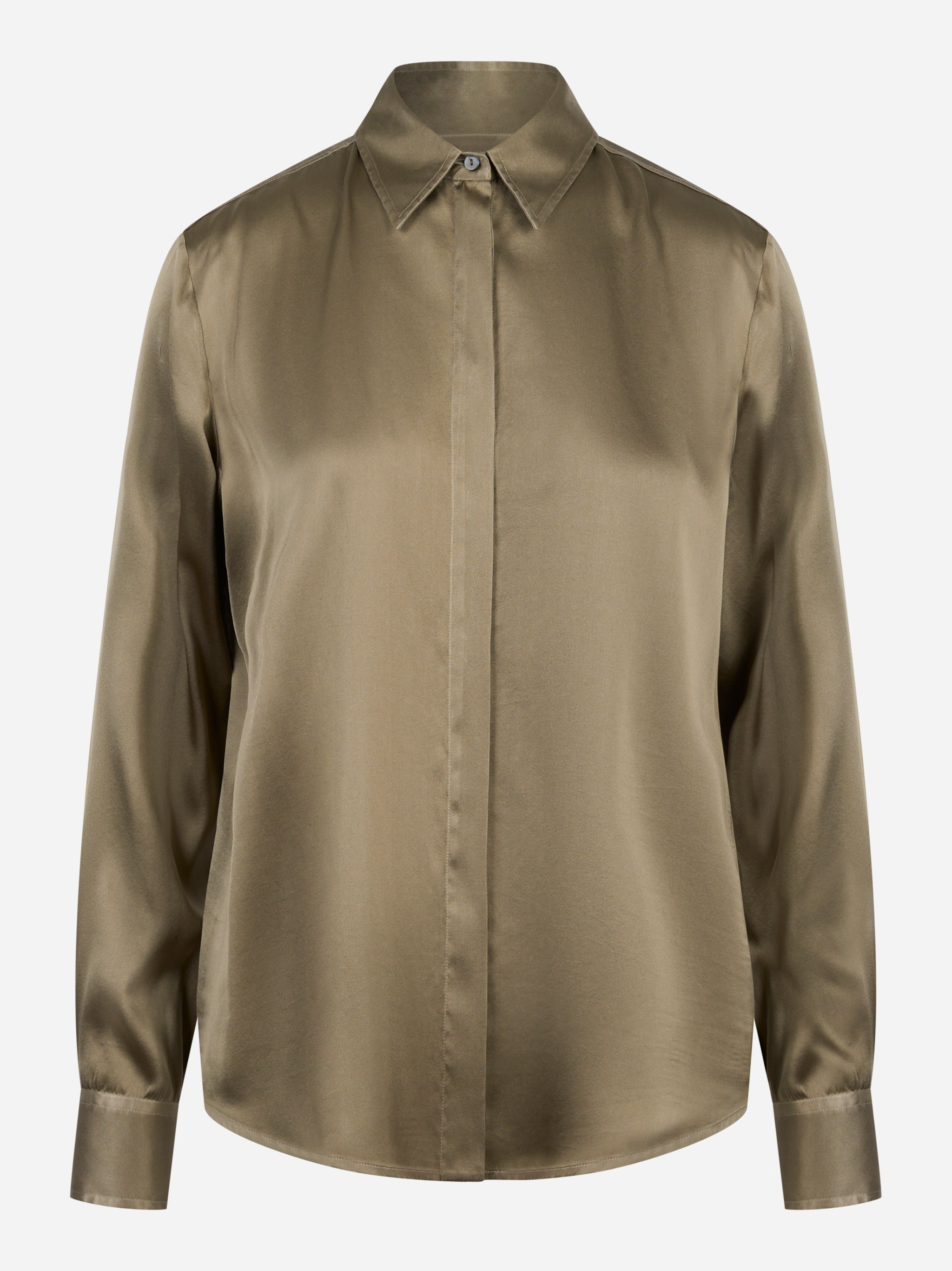 Camicia Chisone in seta stretch verde