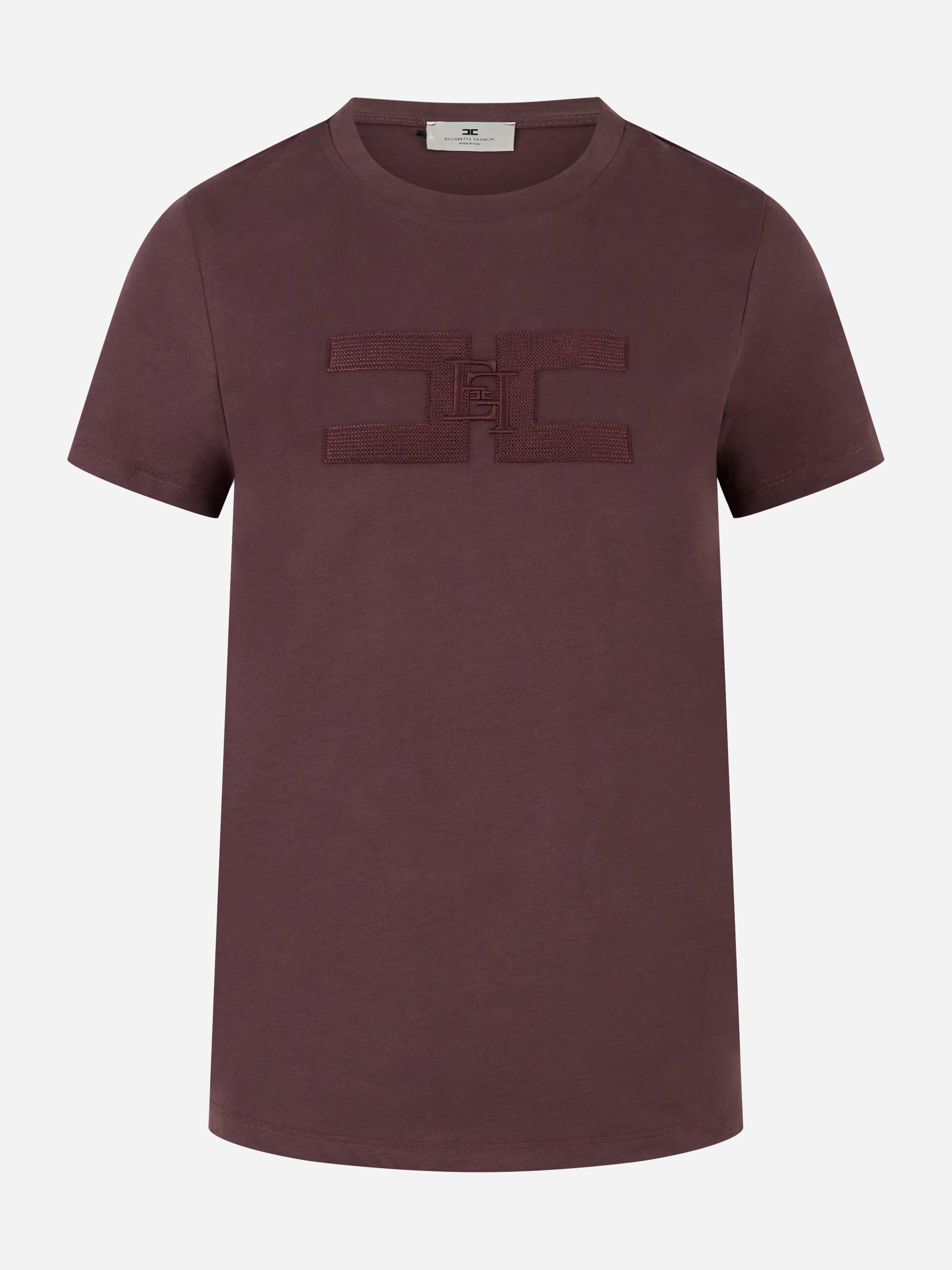 Elisabetta T-shirt in jersey di cotone Bordeaux MA00756E2EA4