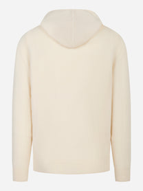 Maglia con cappuccio Mahony in lambswool Bianca