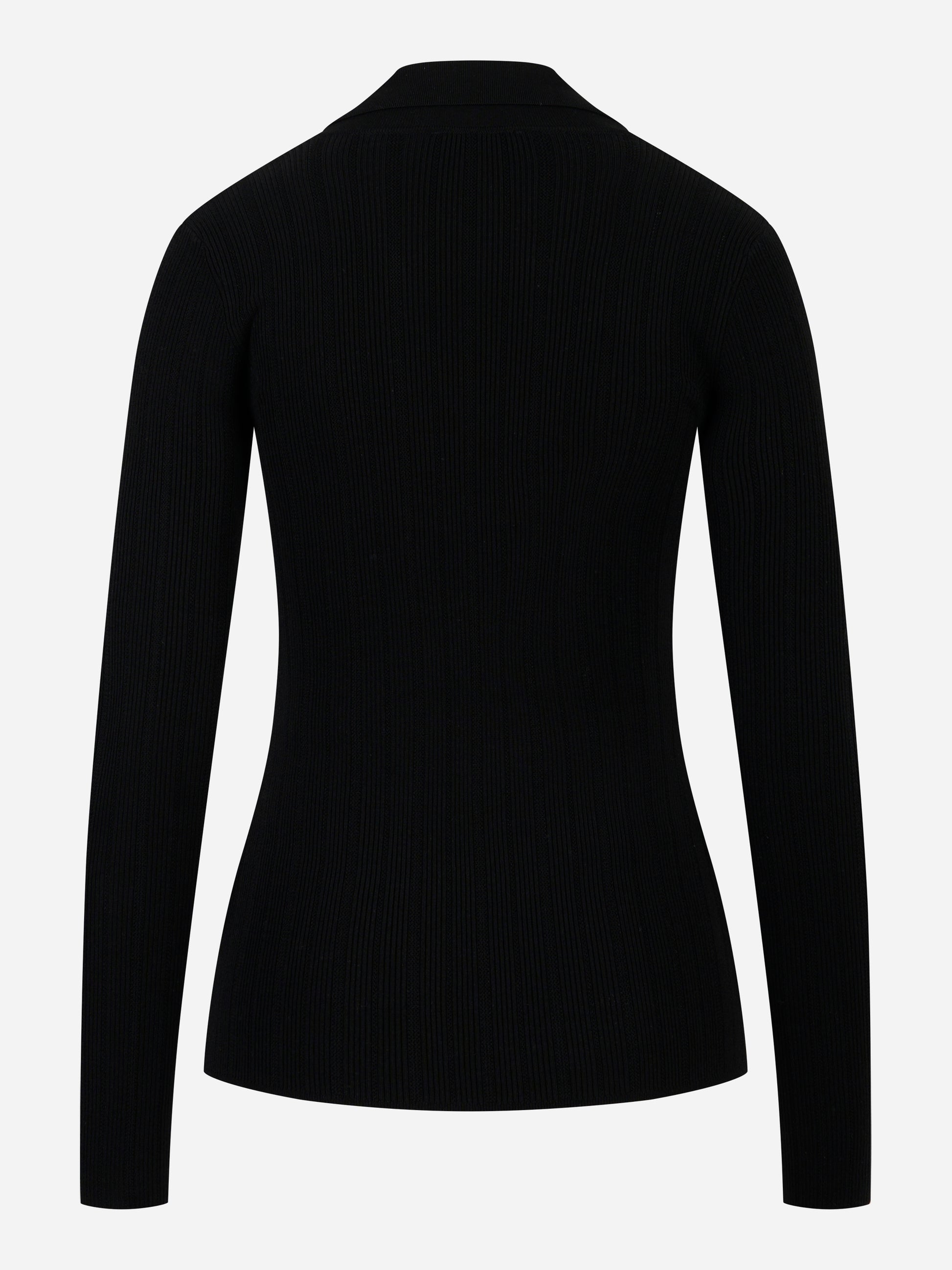 Maglia a costine con dettagli a jour Nera