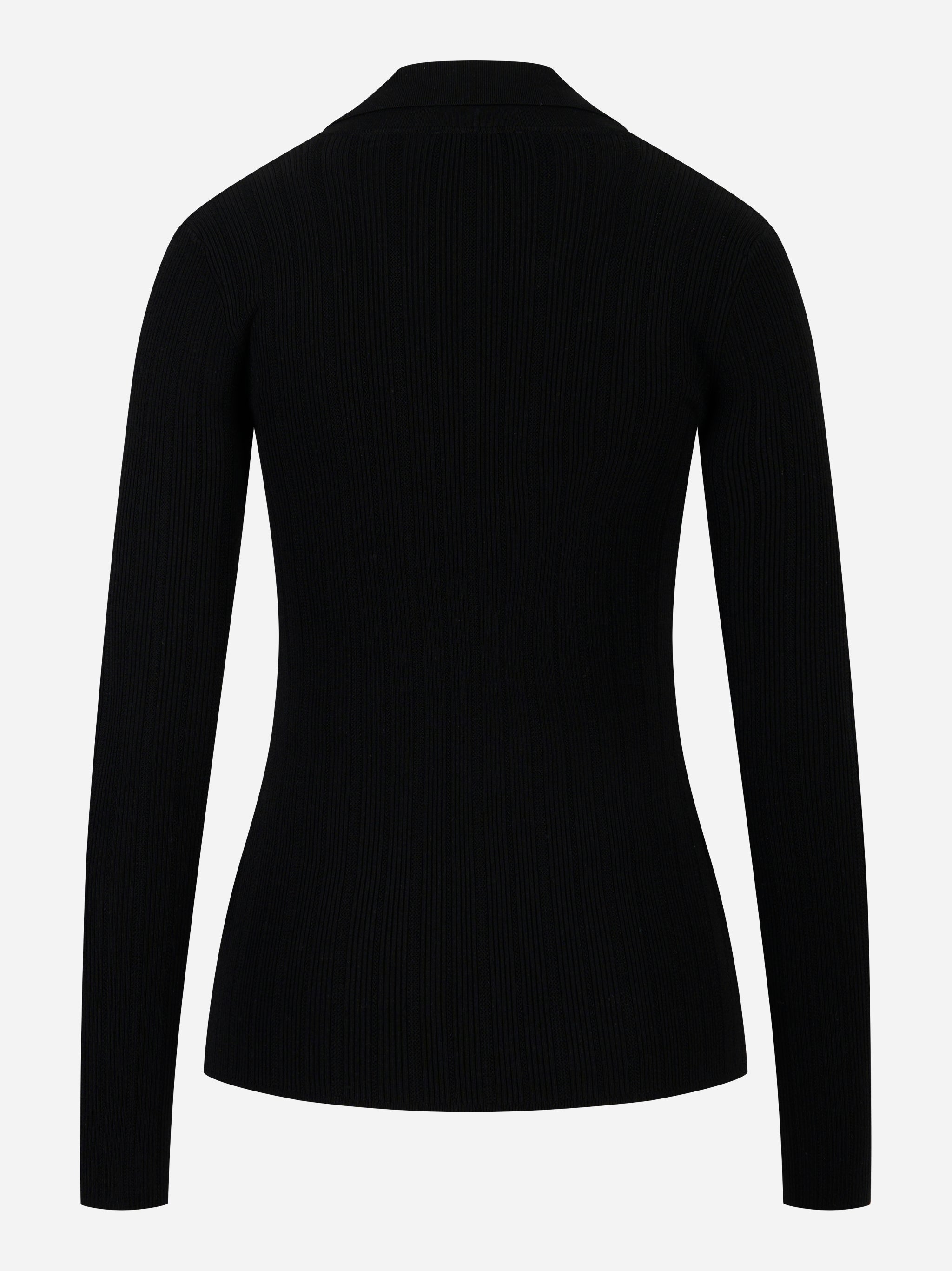 Ribbed sweater with jour details Black
