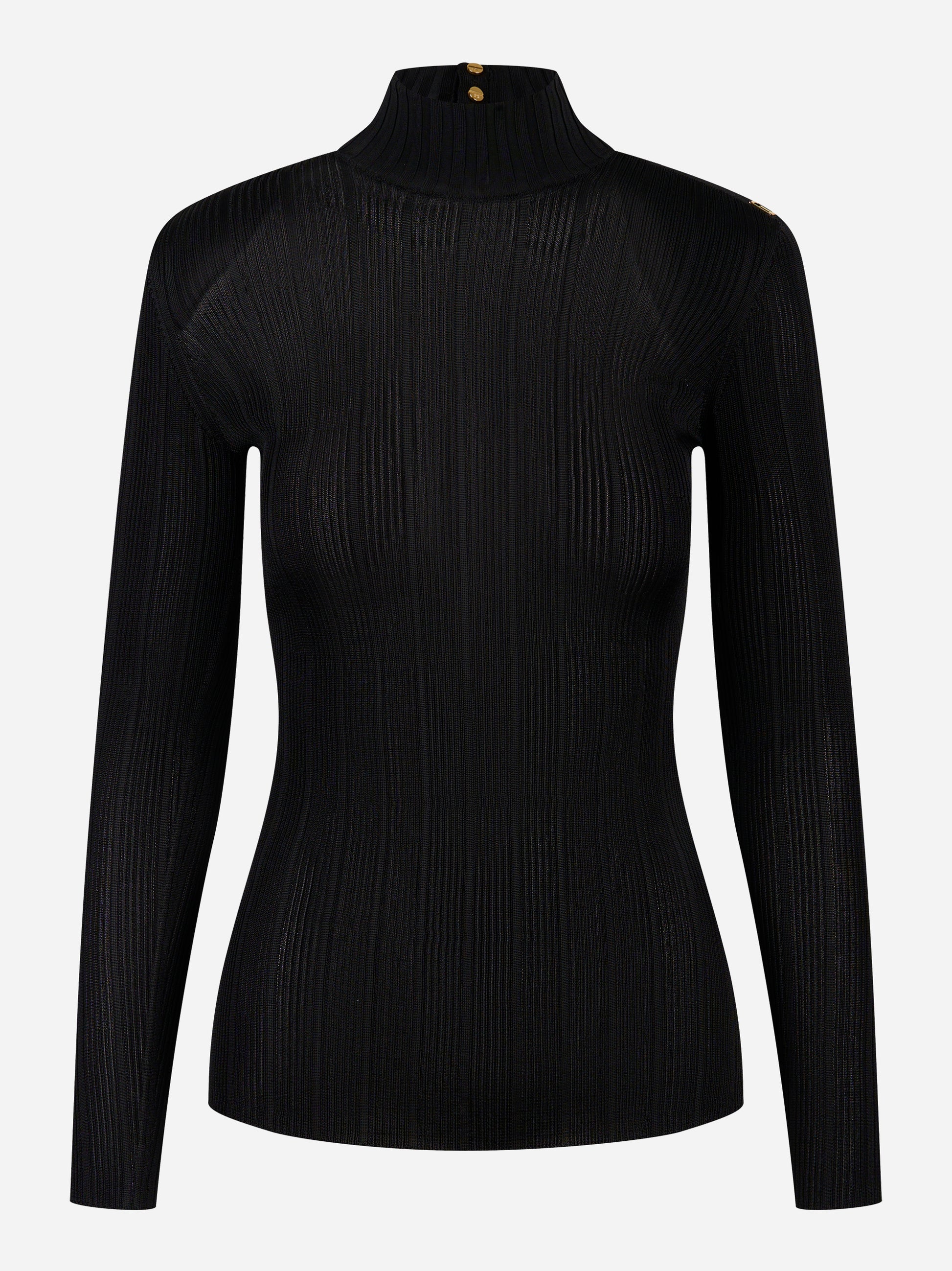 Maglia in filato di viscosa con dettagli logo Nera