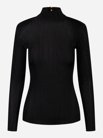 Maglia in filato di viscosa con dettagli logo Nera