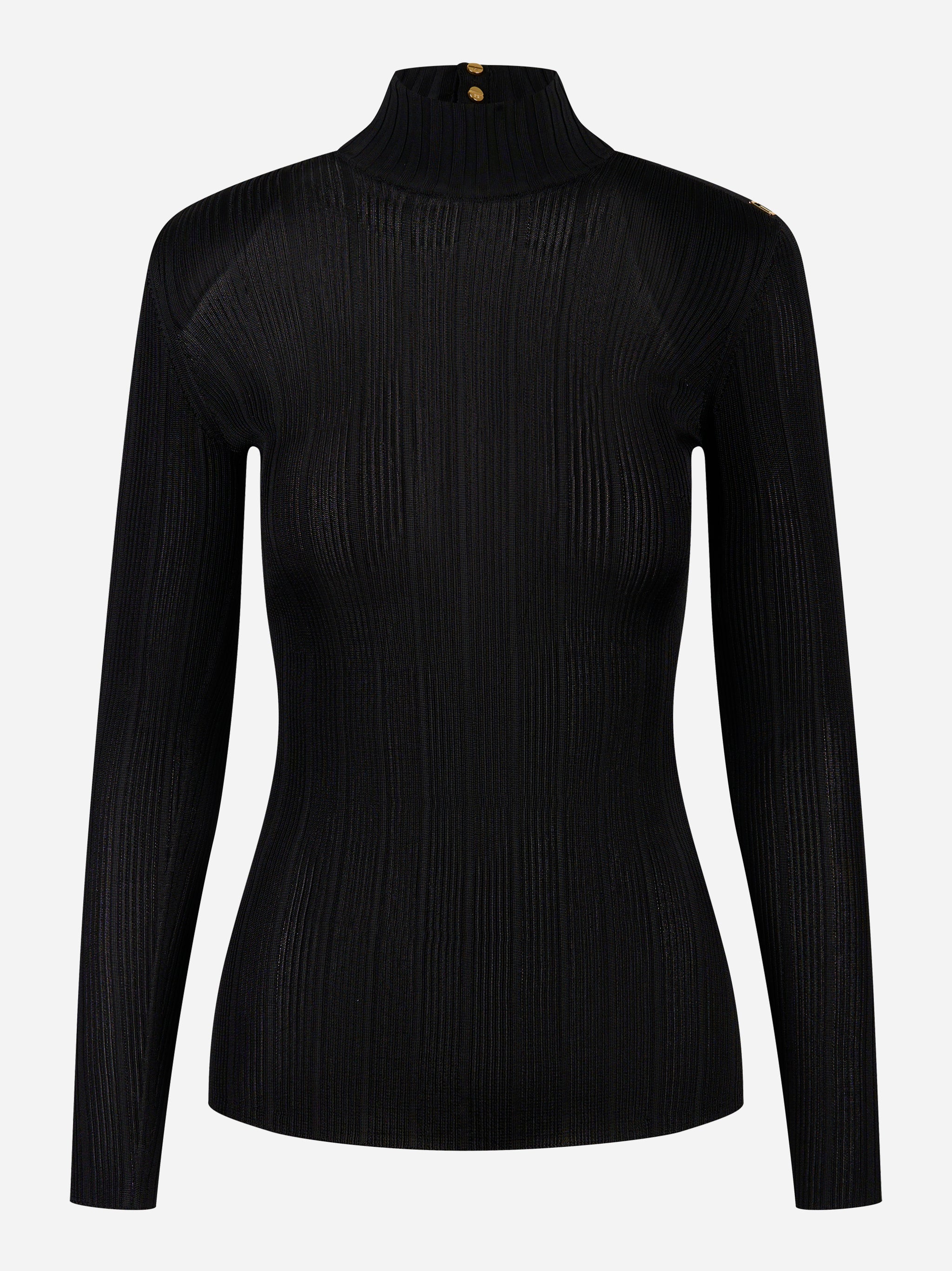 Maglia in filato di viscosa con dettagli logo Nero