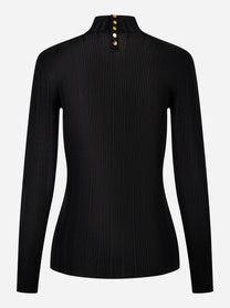 Elisabetta Franchi Maglia in filato di viscosa con dettagli logo MK22S56E2110