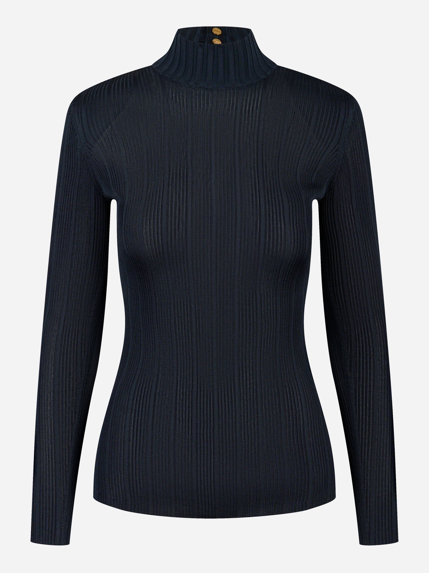 Elisabetta Franchi Maglia in filato di viscosa con dettagli logo Blu MK22S56E2EA8