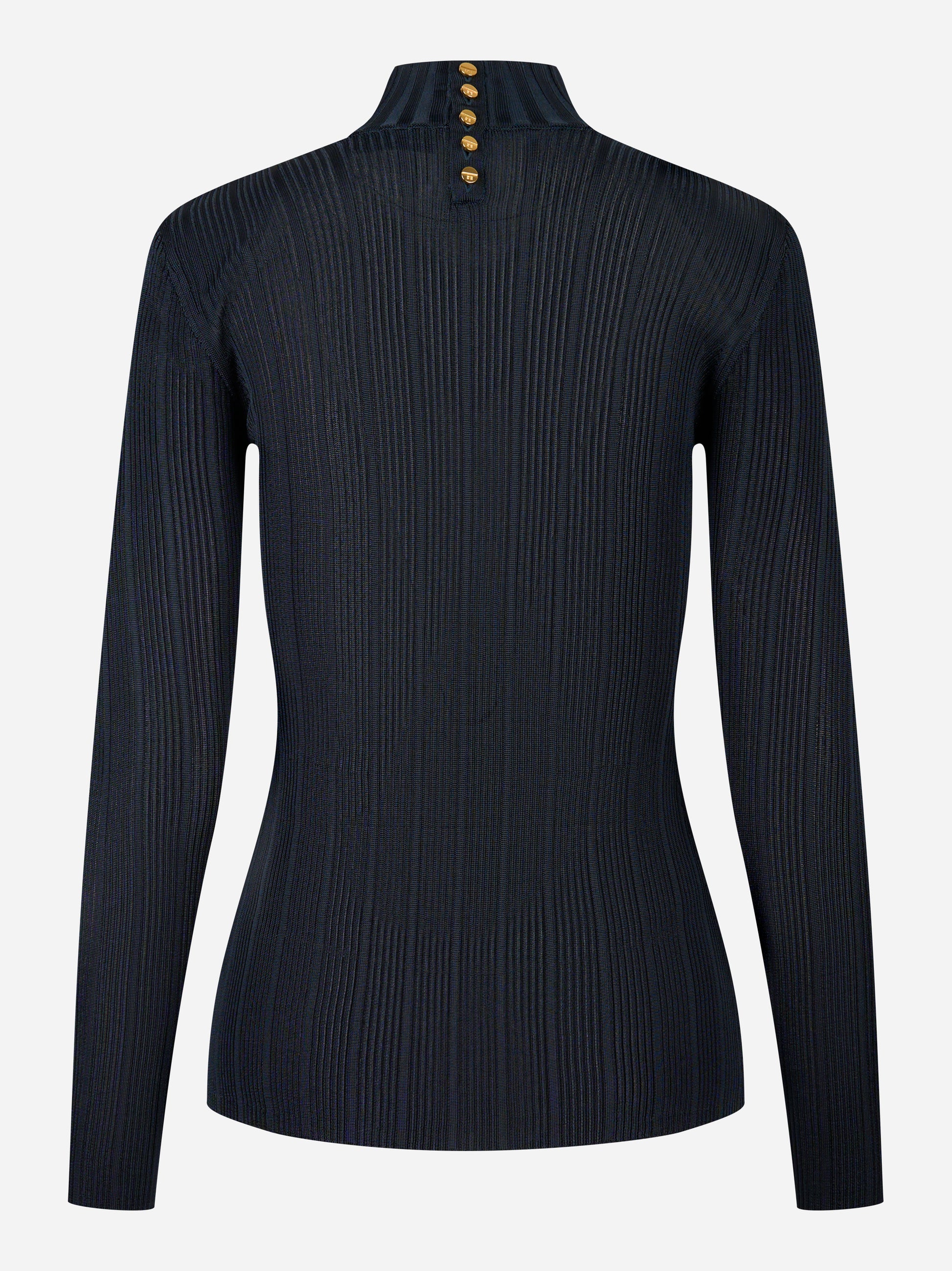 Elisabetta Franchi Maglia in filato di viscosa con dettagli logo Blu MK22S56E2EA8