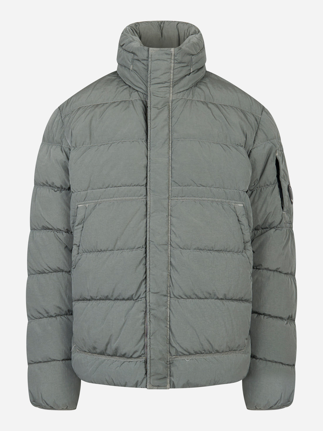 Piumino in chrome grigio