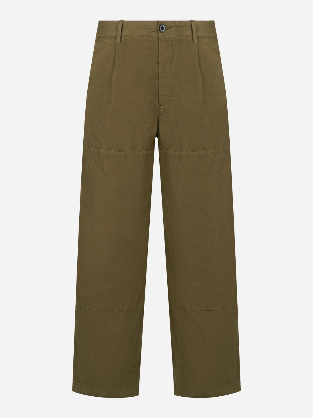 Pantalone cargo verde in microreps