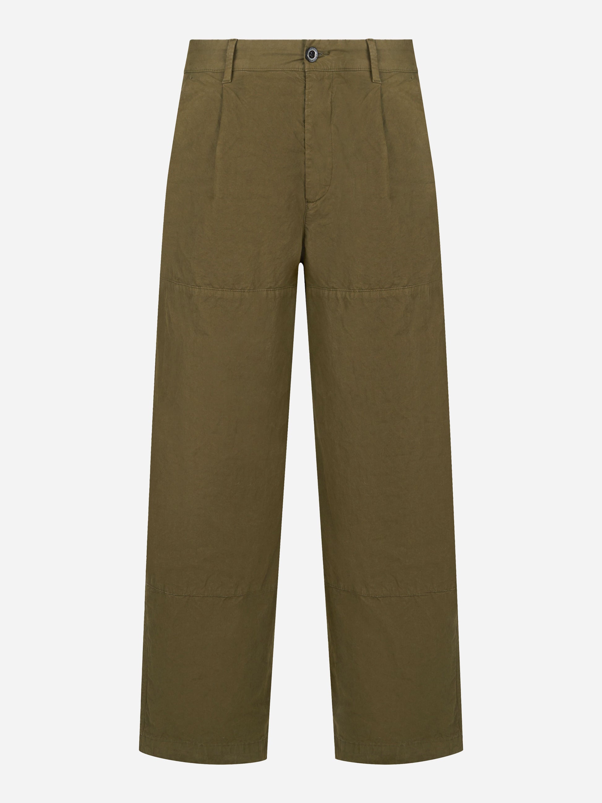 Pantalone cargo verde in microreps
