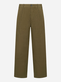 Pantalone cargo verde in microreps