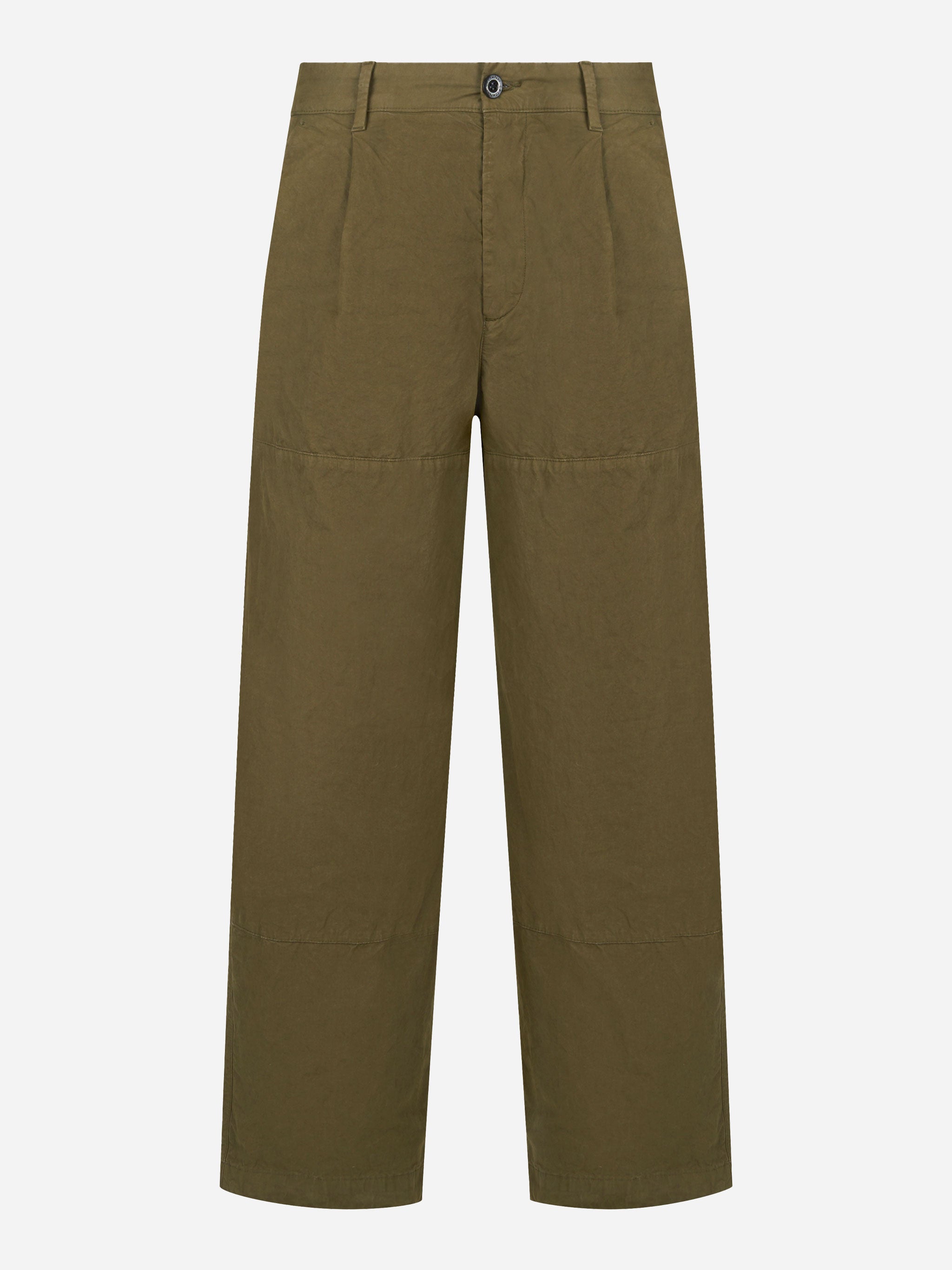 Pantalone cargo verde in microreps