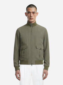 Bomber in nylon verde con zip