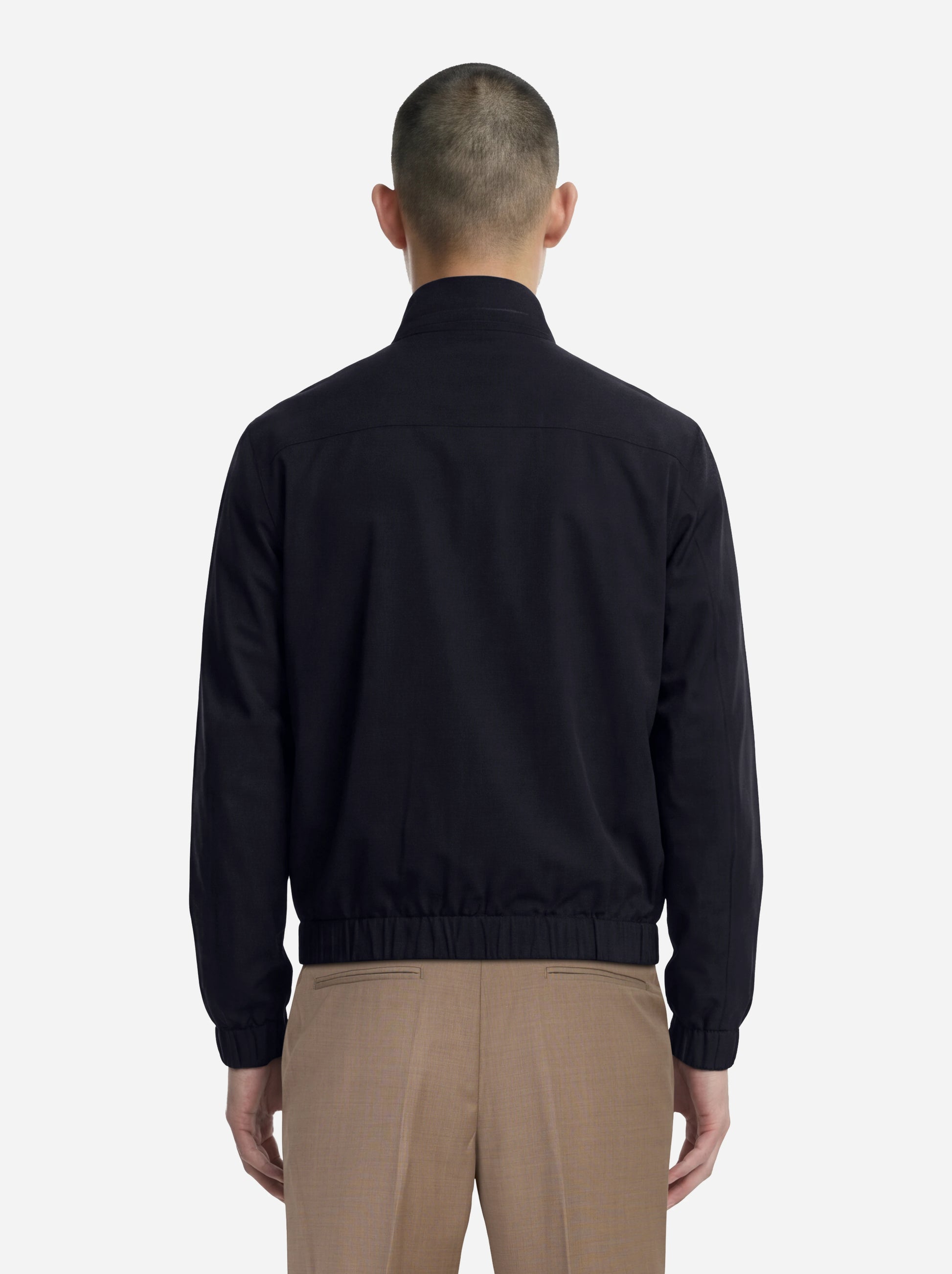 Bomber in nylon stretch blu