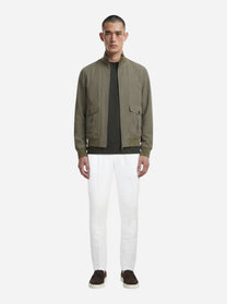 Bomber in nylon verde con zip