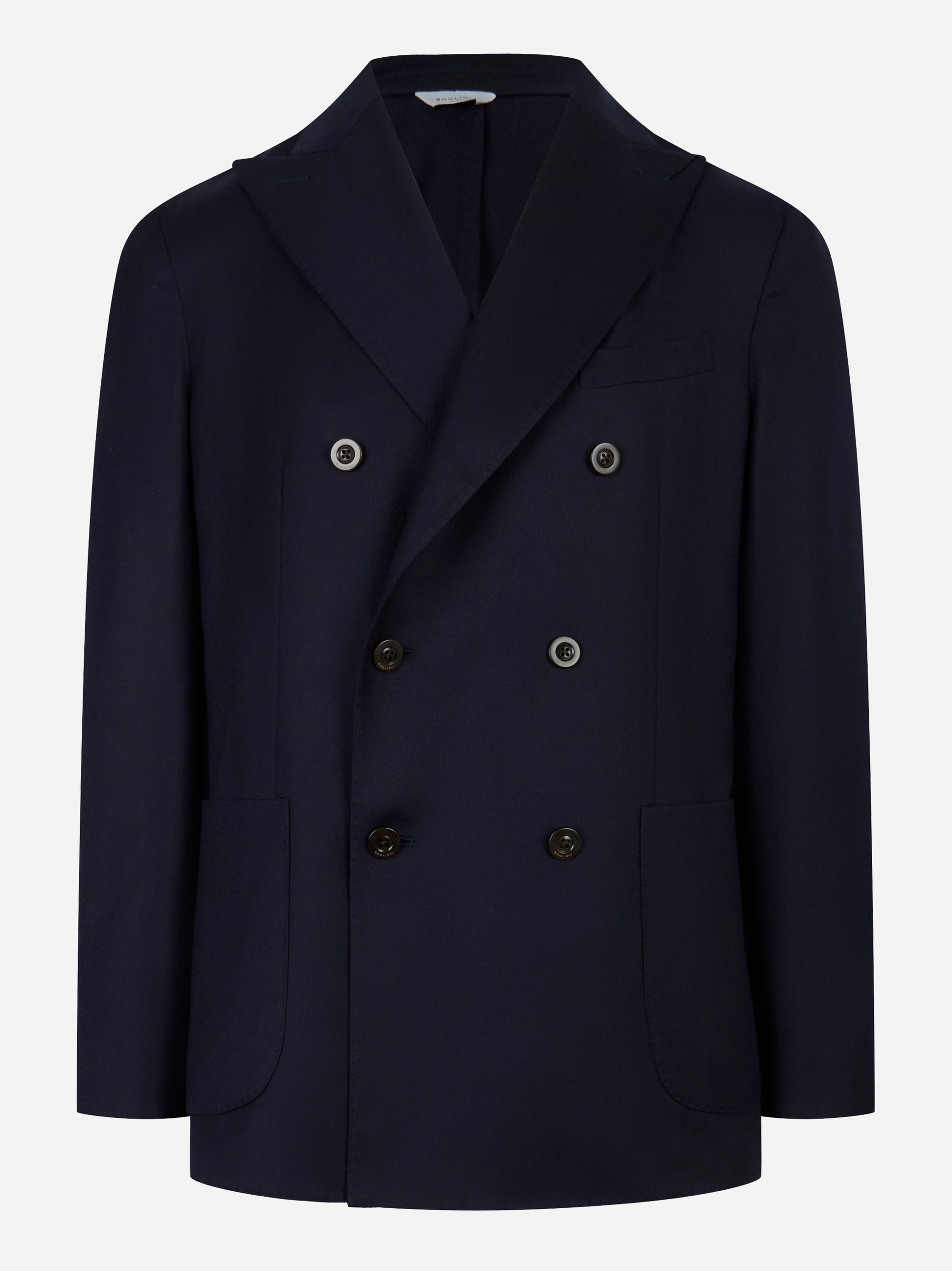 Blazer doppiopetto in lana e seta Blu