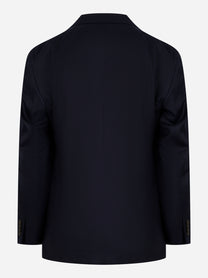 Blazer doppiopetto in lana e seta Blu