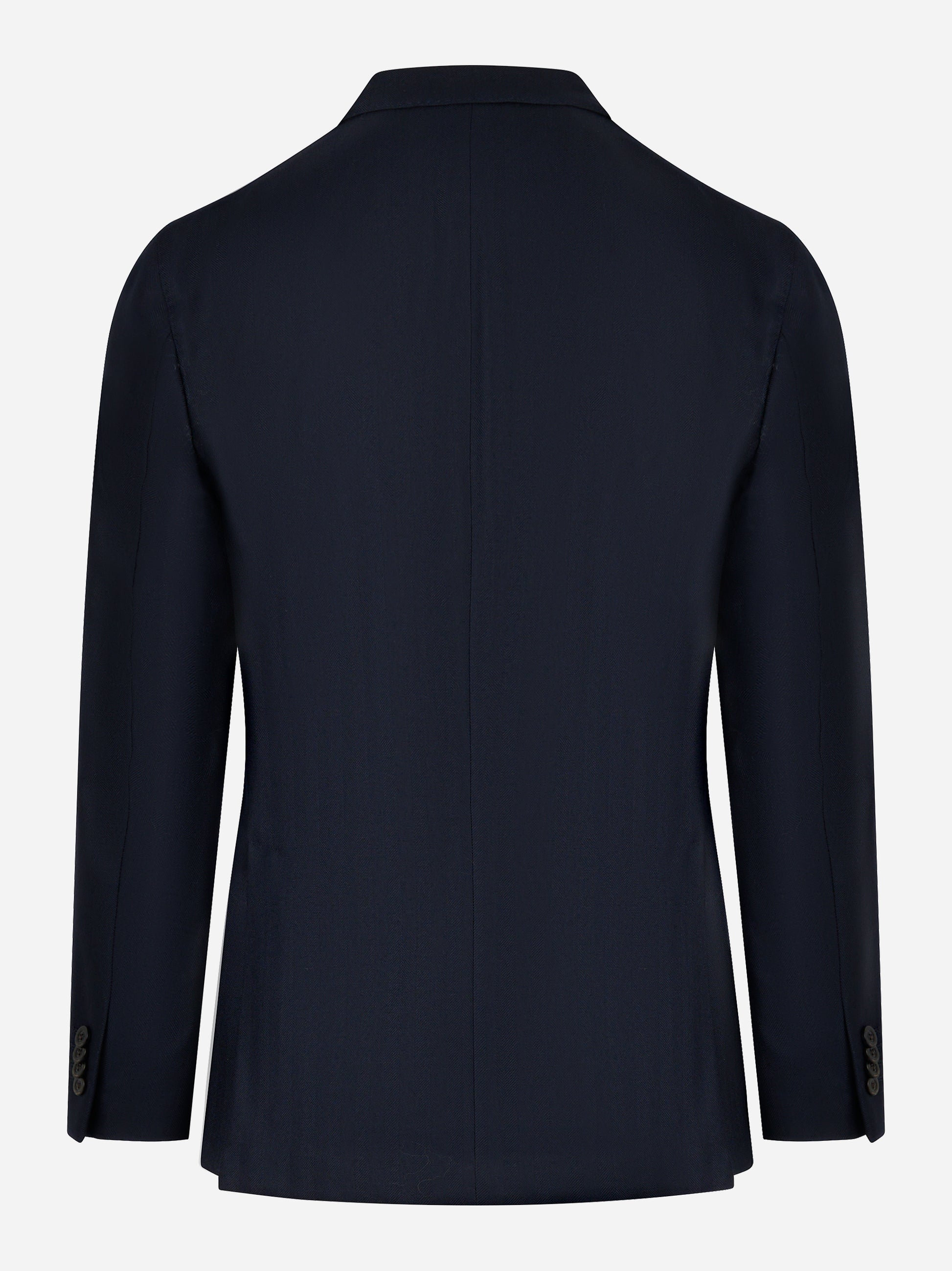 Blazer blu monopetto con rever a lancia in lana