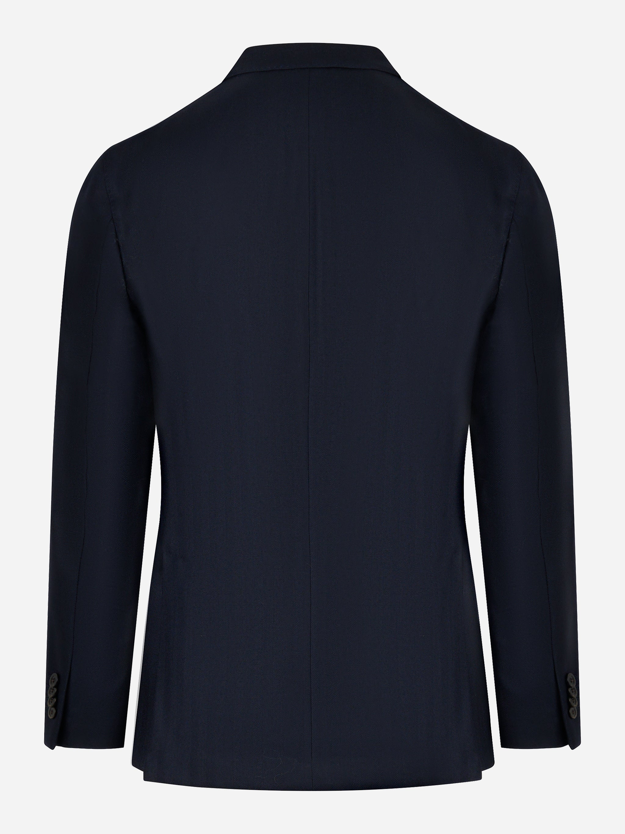 Blazer blu monopetto con rever a lancia in lana