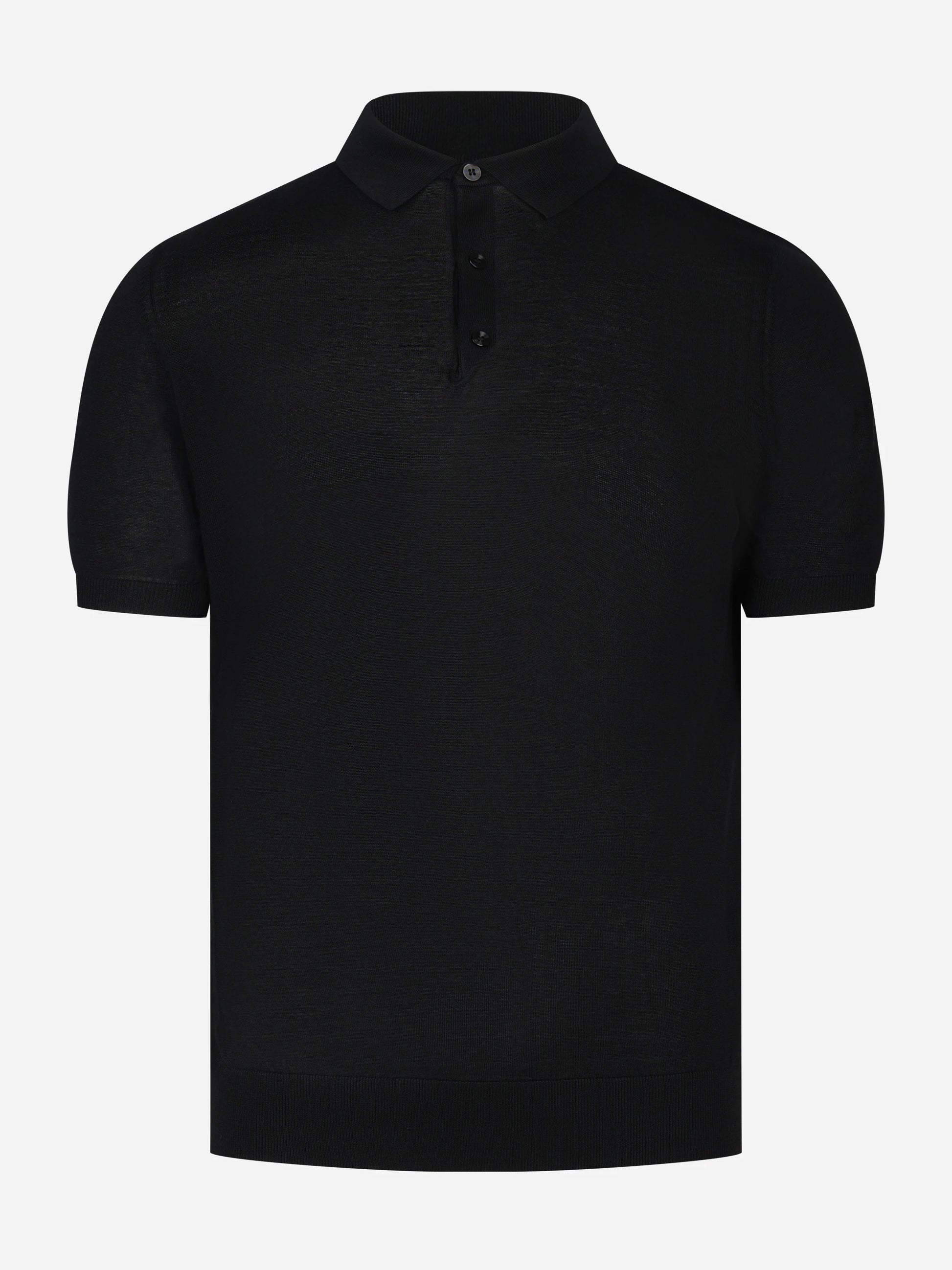 Polo manica corta in misto cotone nero